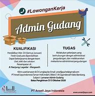 Lowongan Kerja Admin Gudang Jakarta